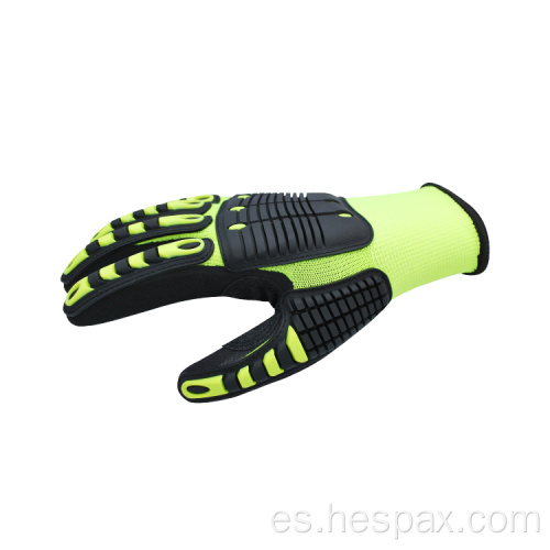 Guantes de seguridad de campo petrolero con recubrimiento de campo petrolero de Hespax Nitrile